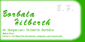 borbala hilberth business card